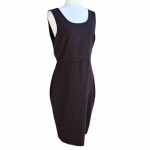 Elle Polka-dot Career Black Sheath Dress Size 8